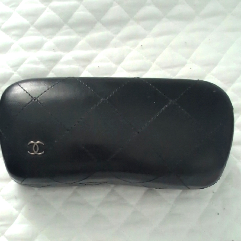 CHANEL Black Quilted Glasses Case